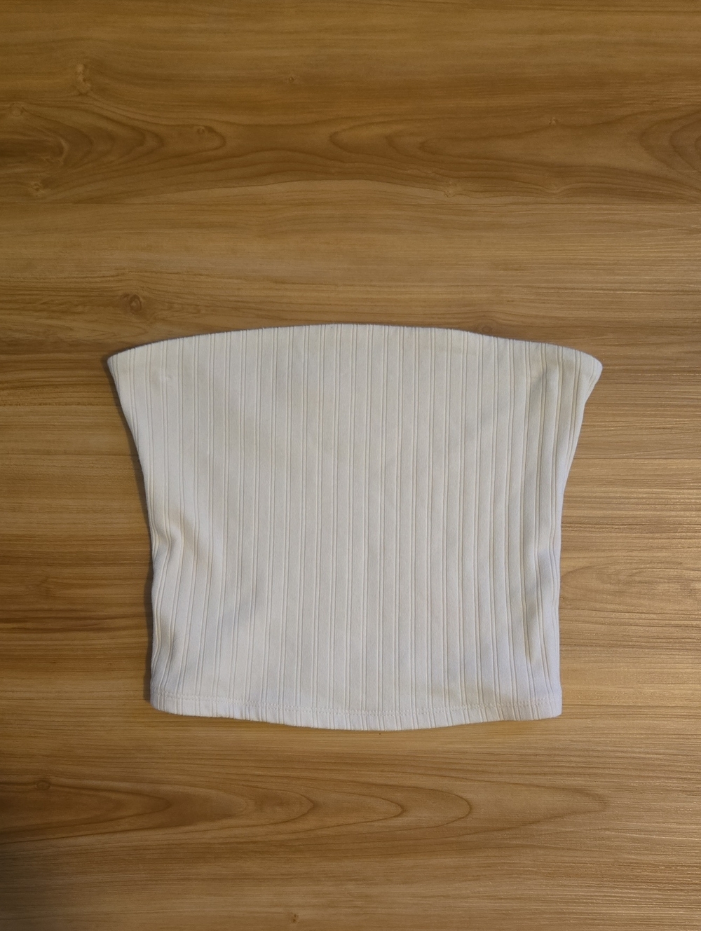 American Eagle Outfitters Cream Ribbed Strapless Tube Top
